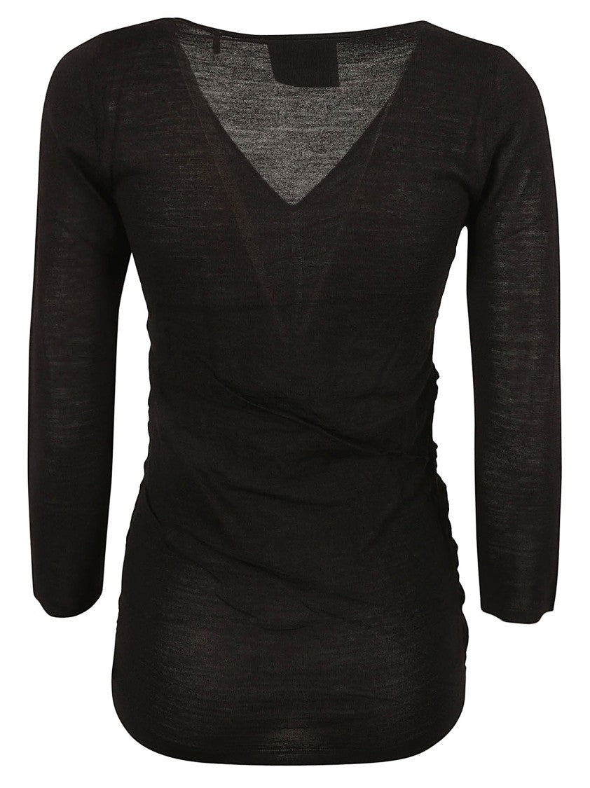 Fitted V-Neck Black Sweater
