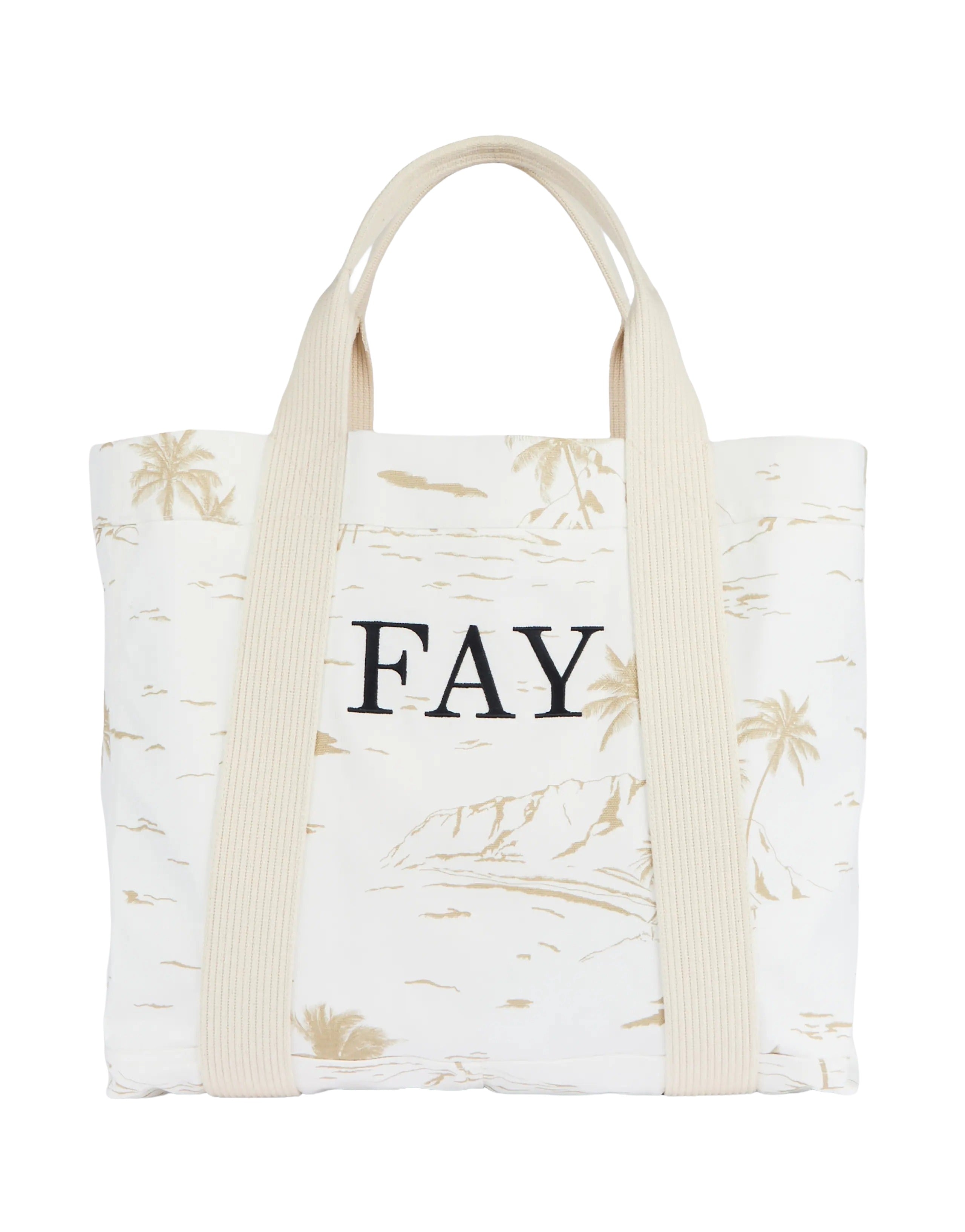 Tropical Print Cotton Blend Tote Bag
