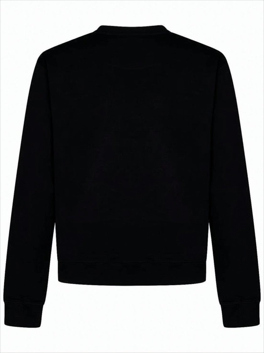 Cropped Black Long-Sleeve Tee with Vintage Text Design