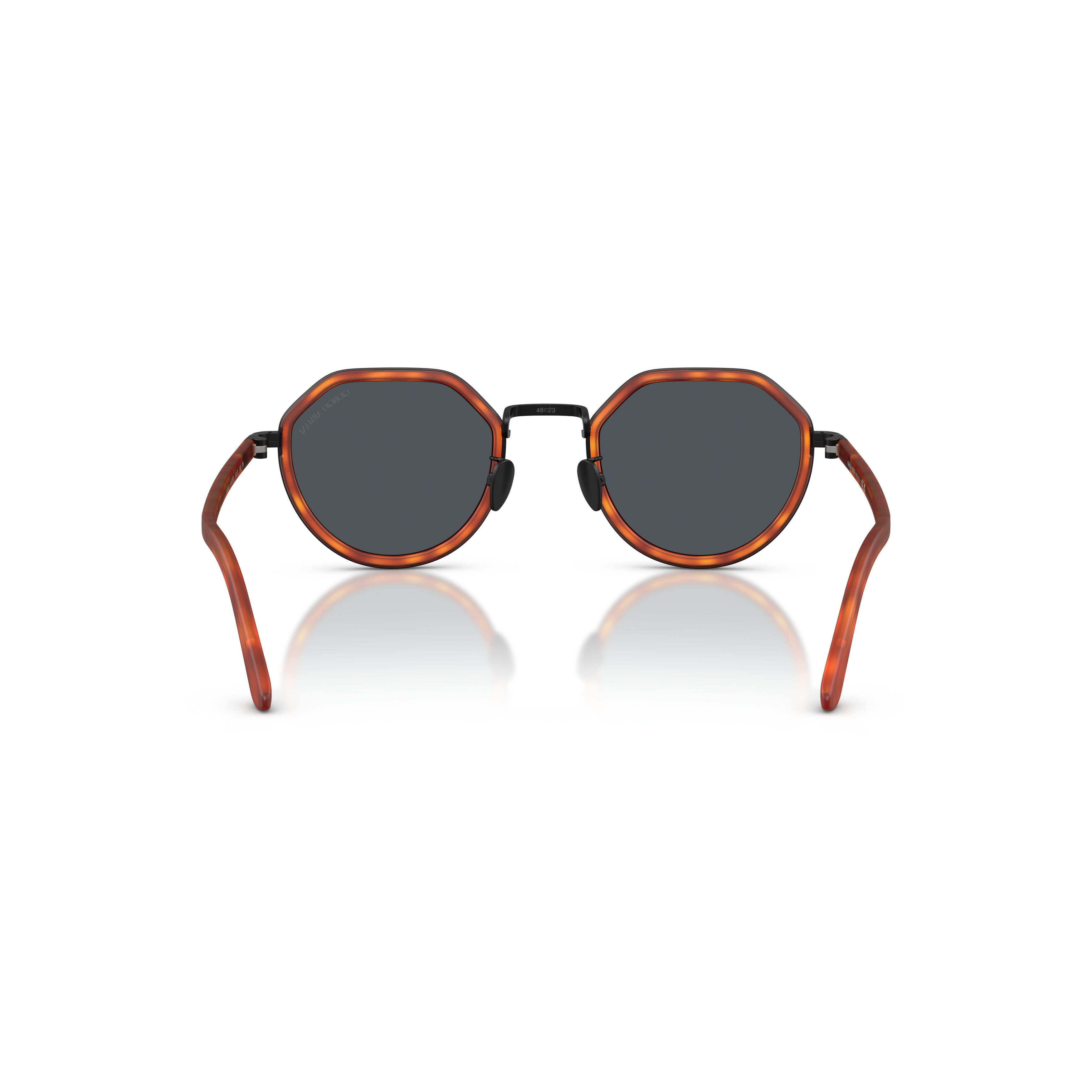 0ar6181 Geometric Tortoiseshell Sunglasses with Metal Accents