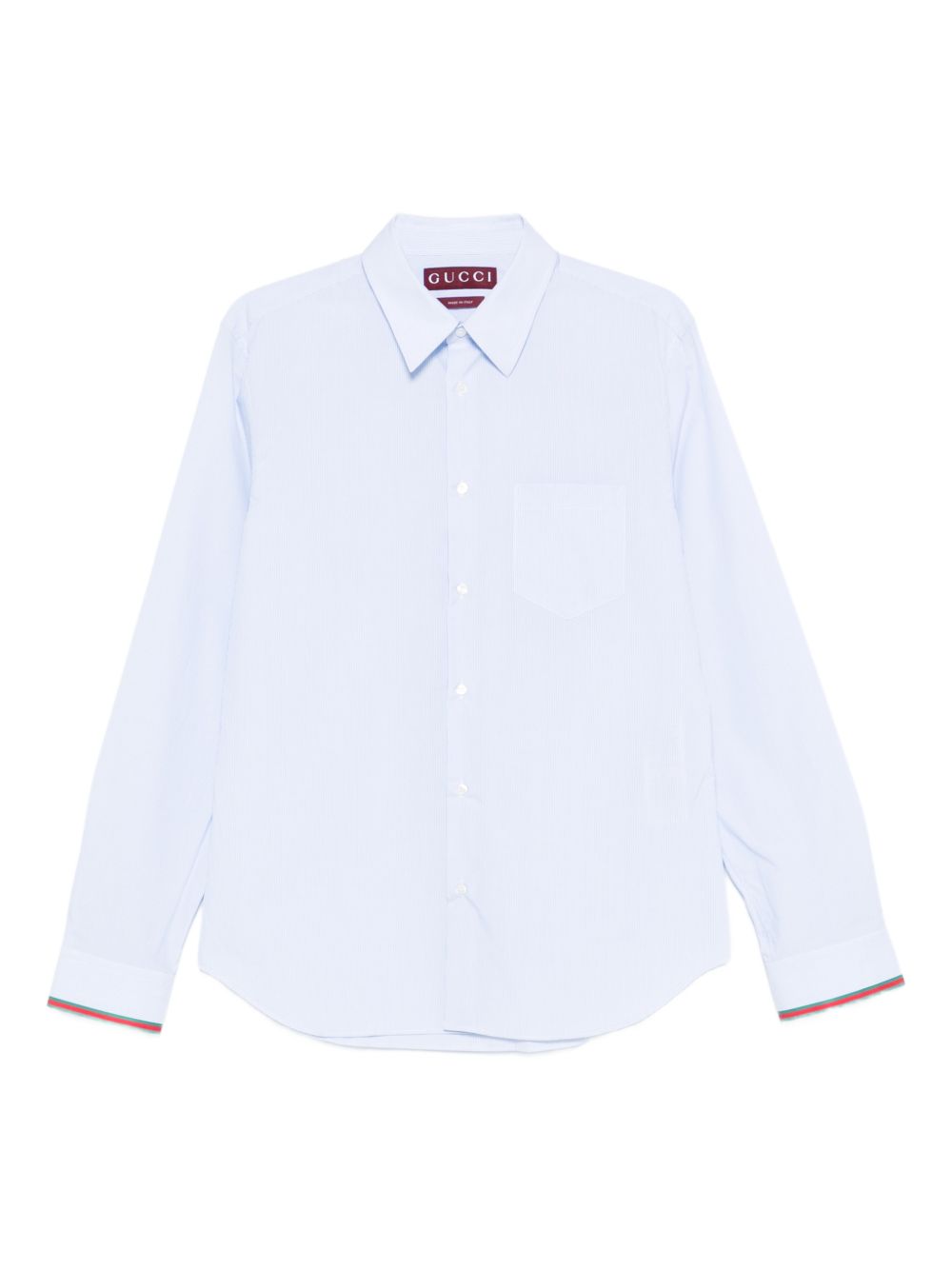 Light Blue Pinstripe Shirt With Button-Down Collar