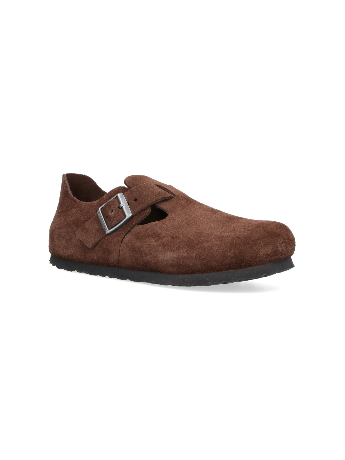 Brown Closed-Toe Adjustable Suede Sandals