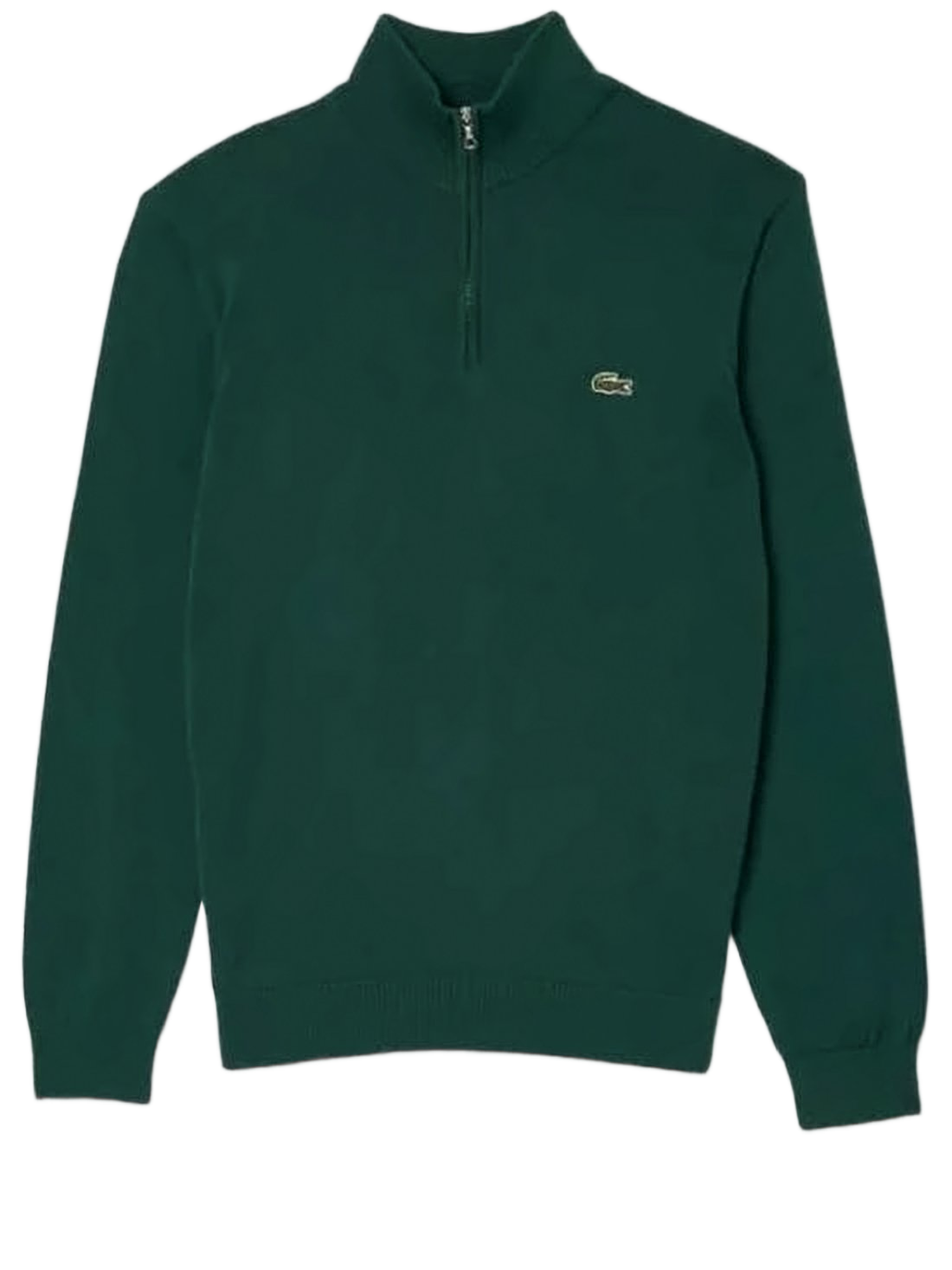 Long-Sleeve Half-Zip Pullover with Ribbed Details