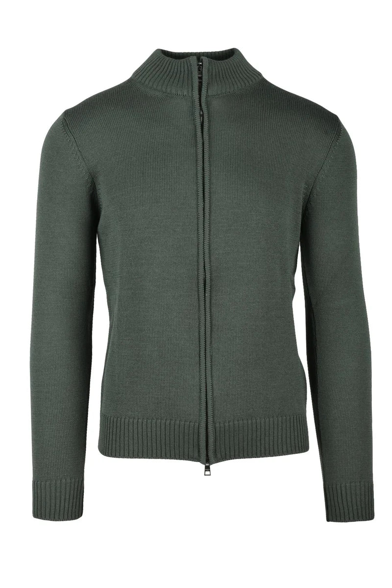 Cardigan Zip Wool - Green