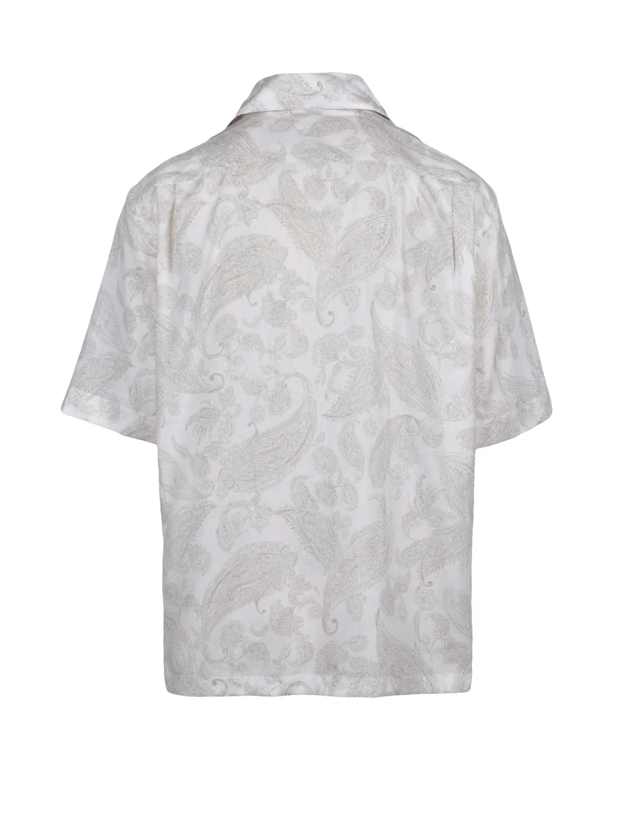 White Beige Linen Cotton Shirt
