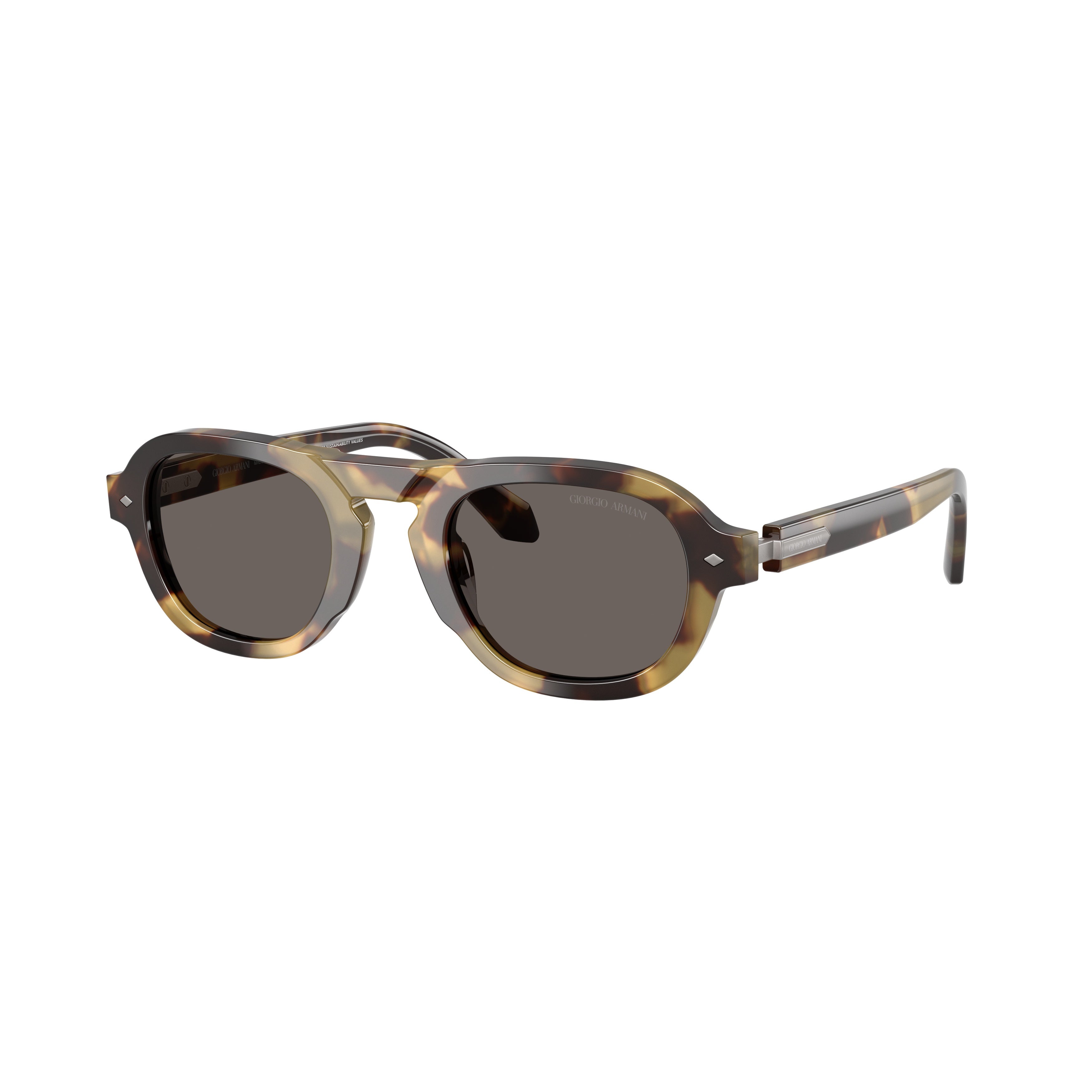 0ar8244 Bold Tortoiseshell Acetate Sunglasses with Dark Lenses