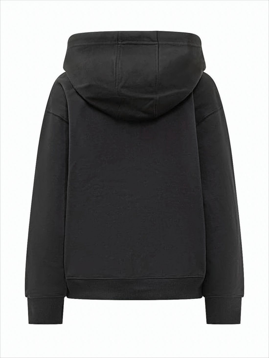 Marine Serre Black Hoodie with Drawstring Hood