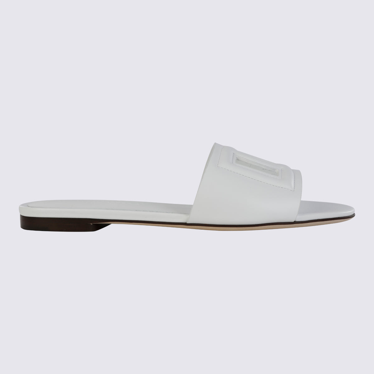 White Leather Dg Millennials Slides