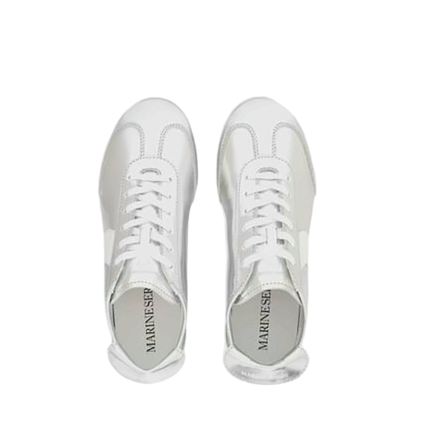 Metallic Silver Low-Profile Sneakers