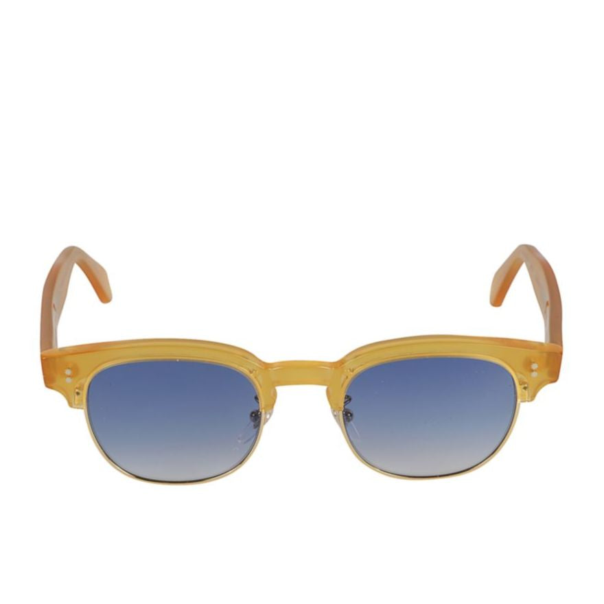 Woody Cm Translucent Amber-Yellow Sunglasses with Gradient Blue Lenses