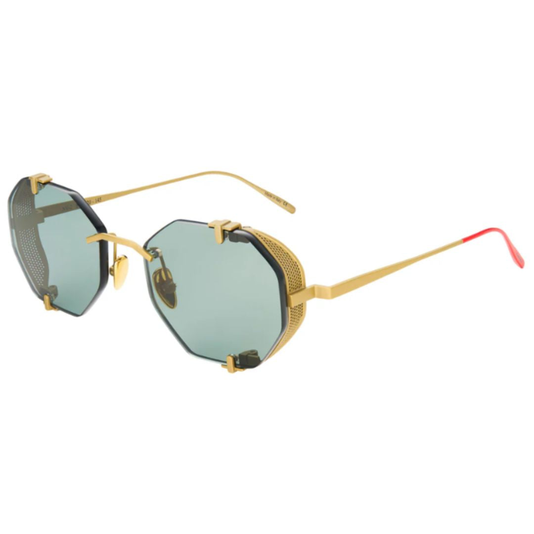 Sever Sv-2 Octagonal Frameless Sunglasses with Gold-Toned Titanium Accents
