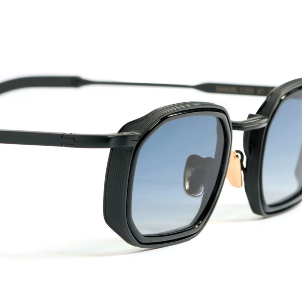 Samuel Octagonal Frame Sunglasses with Gradient Blue Lenses