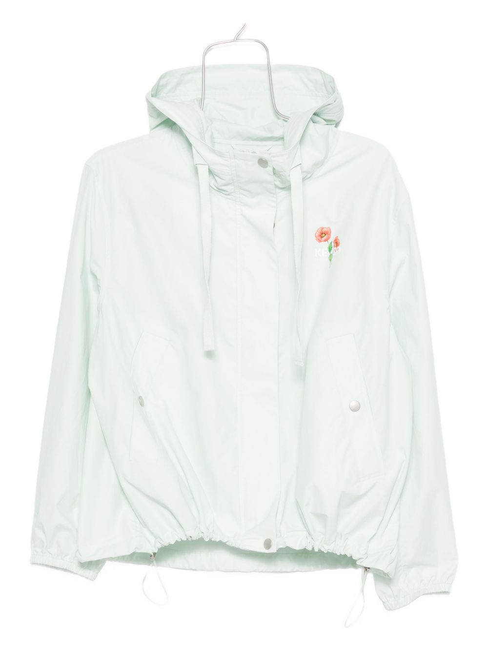 Hooded Casual Jacket with Floral Accents