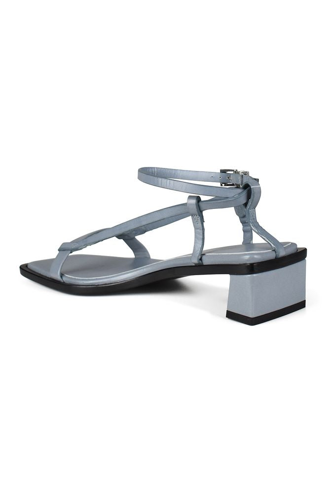 Smooth Leather Sandals With Cross-Over Ankle Strap