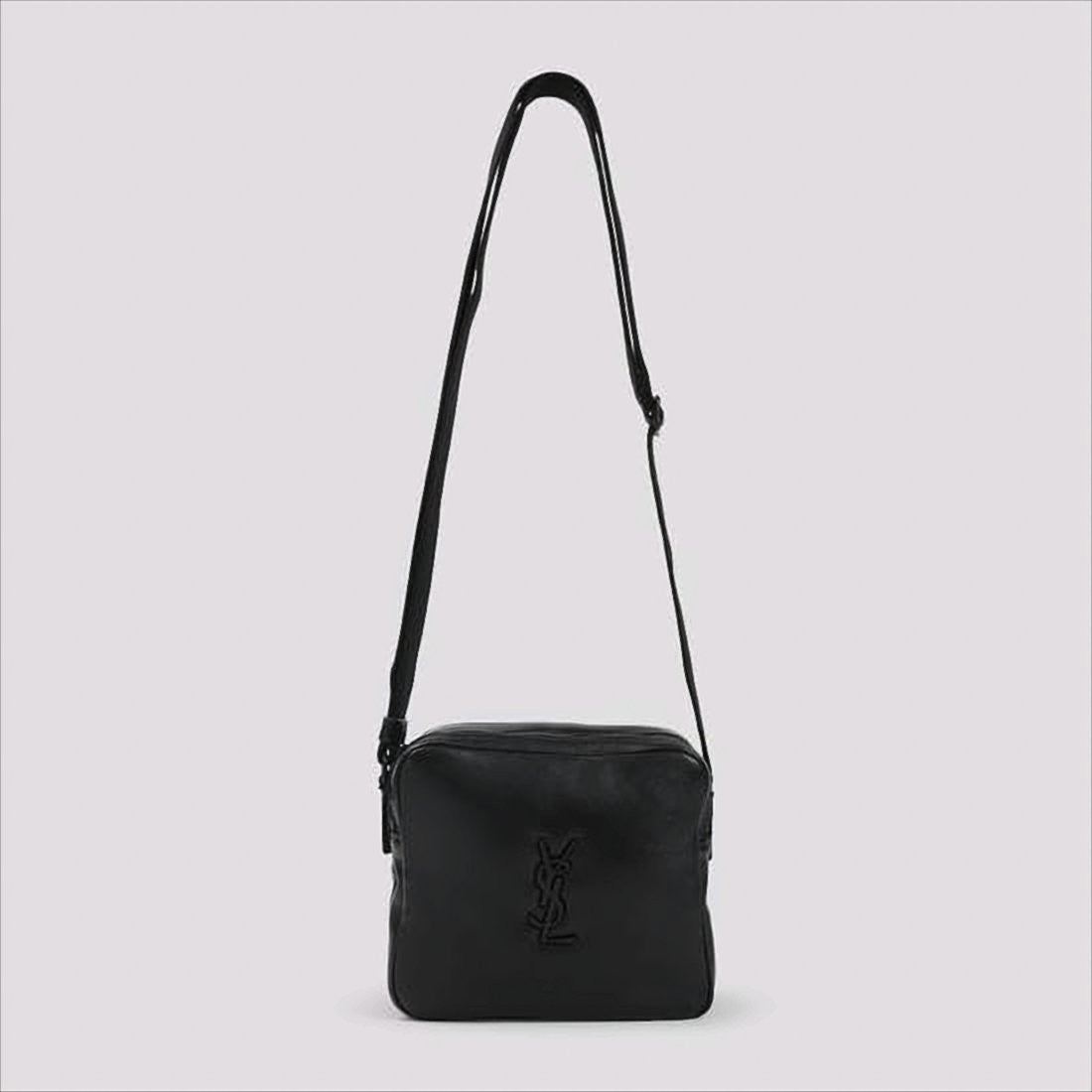 Minimalist Black Lambskin Crossbody Bag