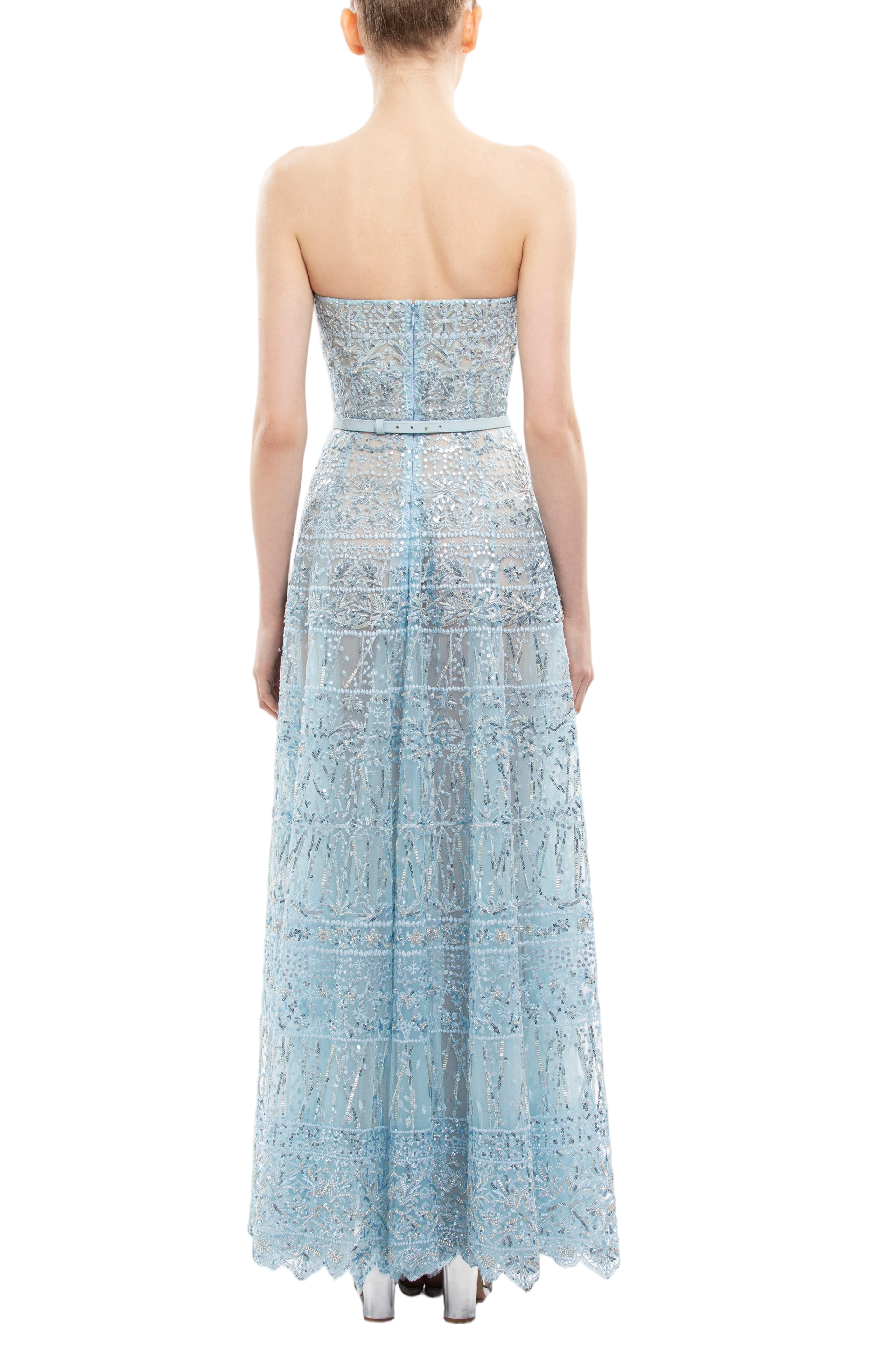 Strapless Beaded Tulle Dress