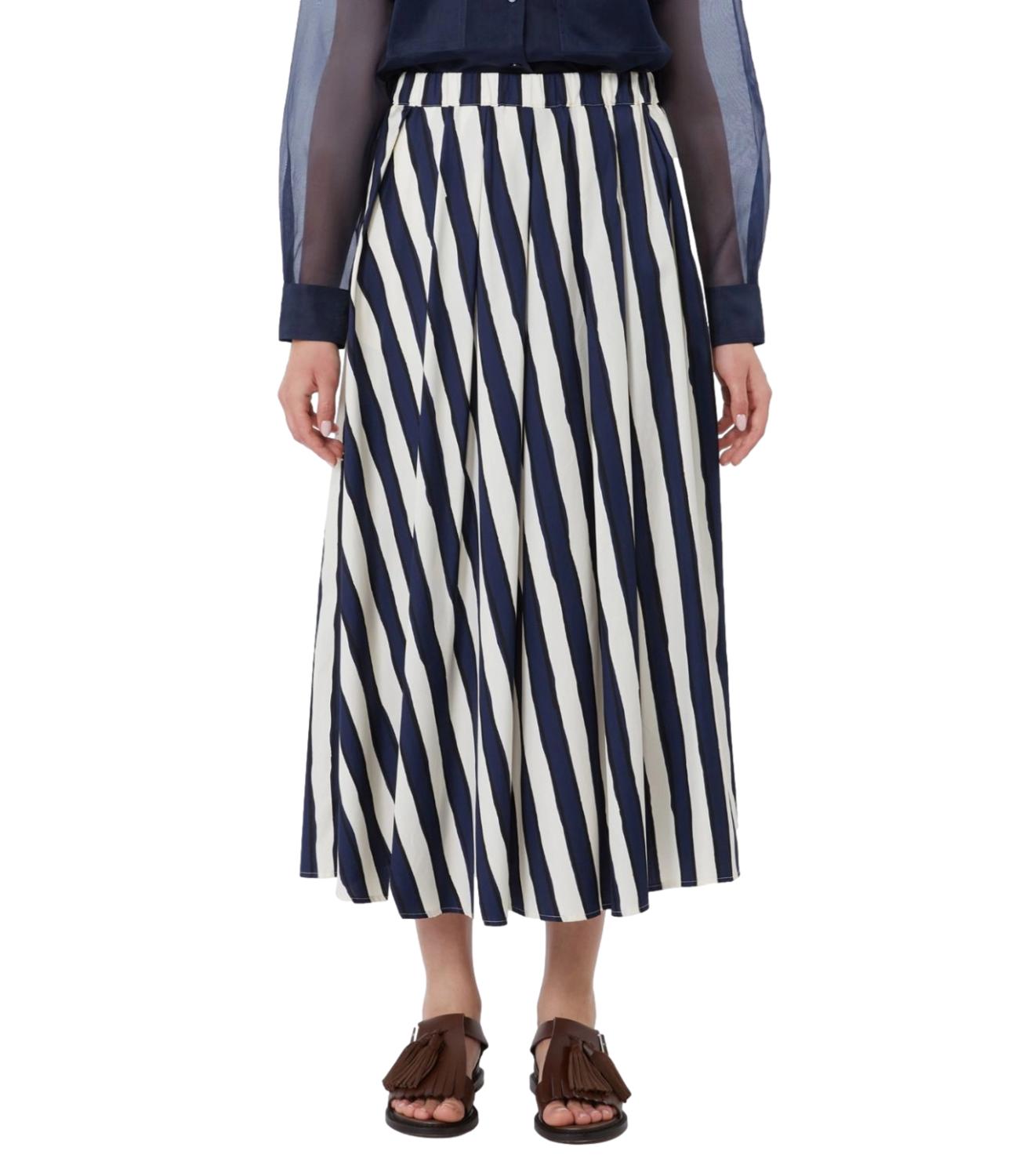 Blue Striped Wkduomo Cotton Skirt