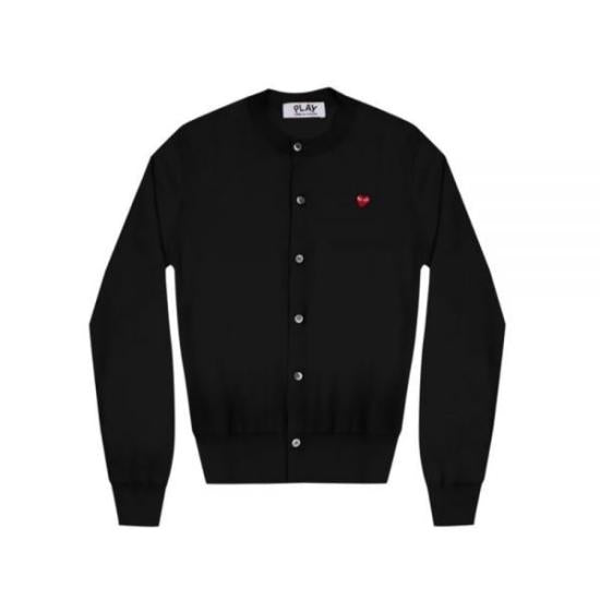 Button-Down Black Cardigan With Signature Emblem