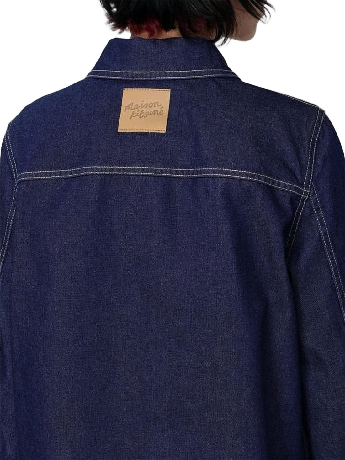 Boxy Denim Jacket With Contrast Stitching And Embroidered Logo