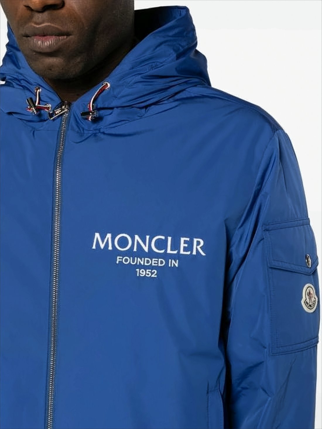 Lightweight Blue Moncler Jacket with Adjustable Hood
