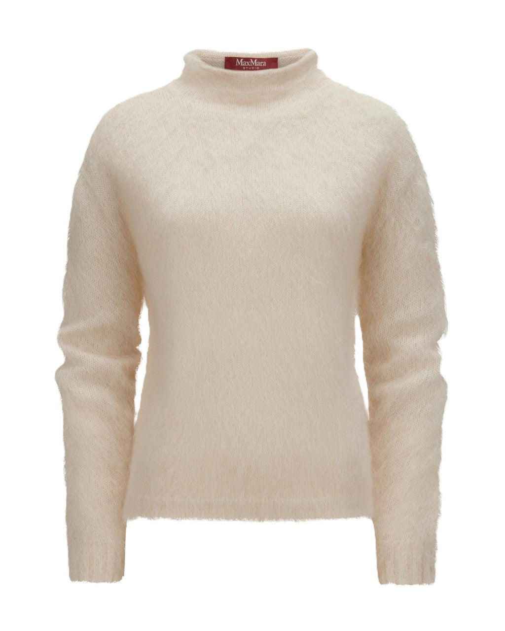 High-Neck Sweater With Ribbed Cuffs