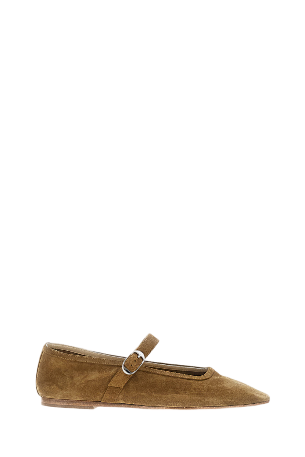 Deconstructed Suede Mary Jane Ballet Flats