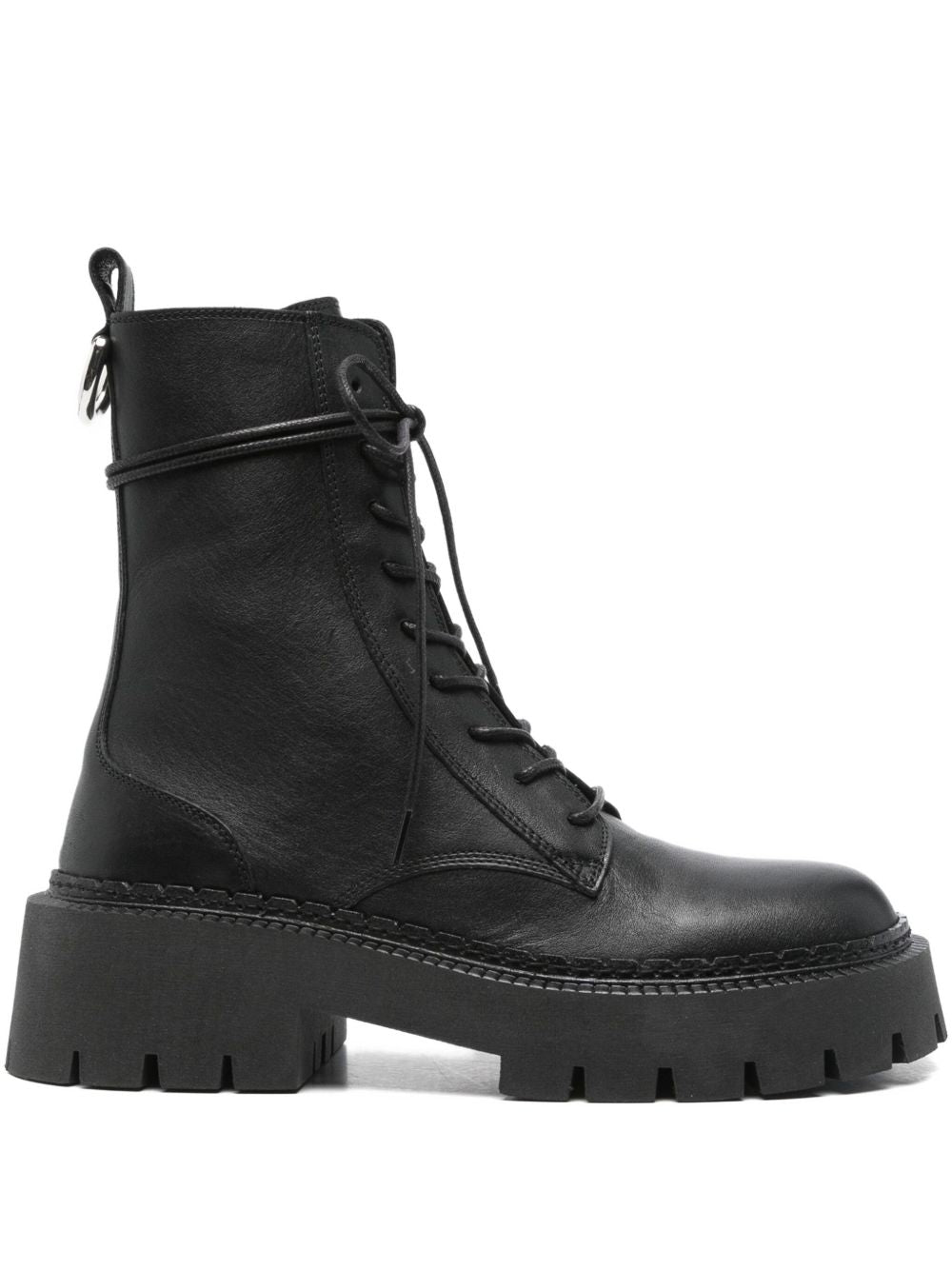 Rugged Black Lace-Up Boots