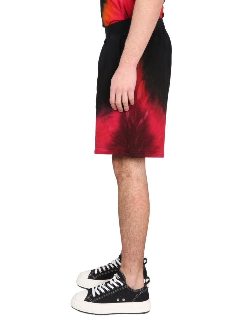 Relaxed Fit Shorts With Flame Print