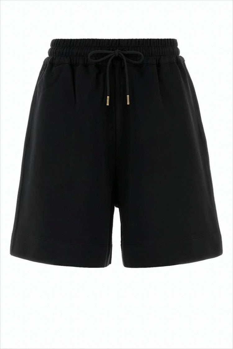 Minimalist Black Shorts with Drawstring Waistband