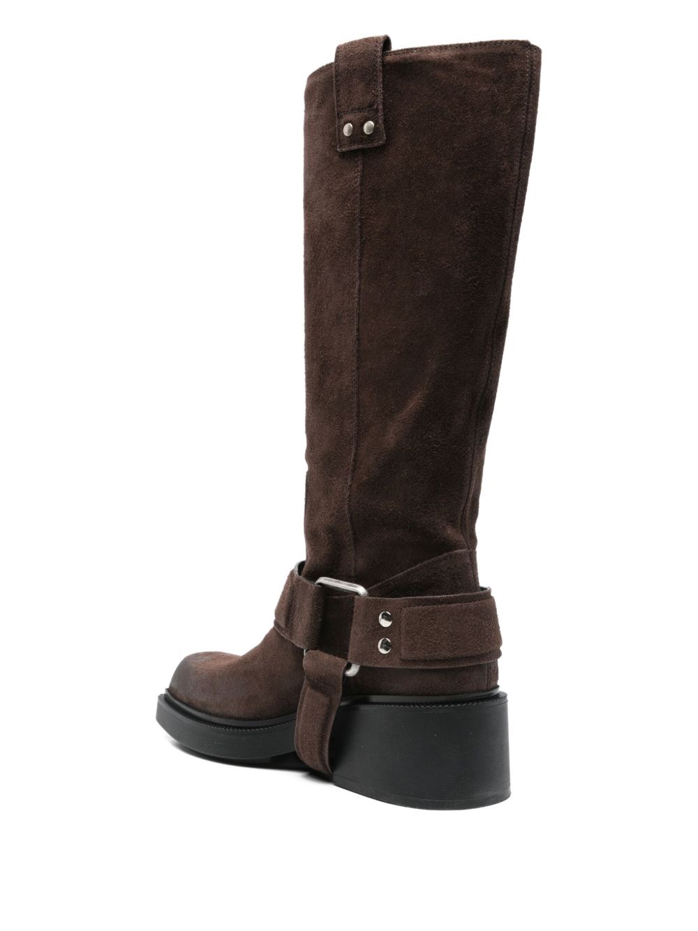 Dark Brown Suede Saddle Booties