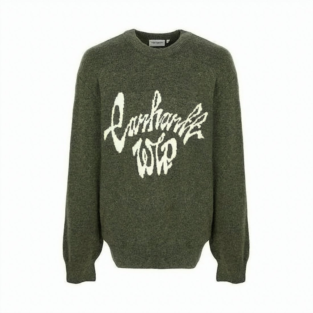 Textured Olive Green Knit Sweater