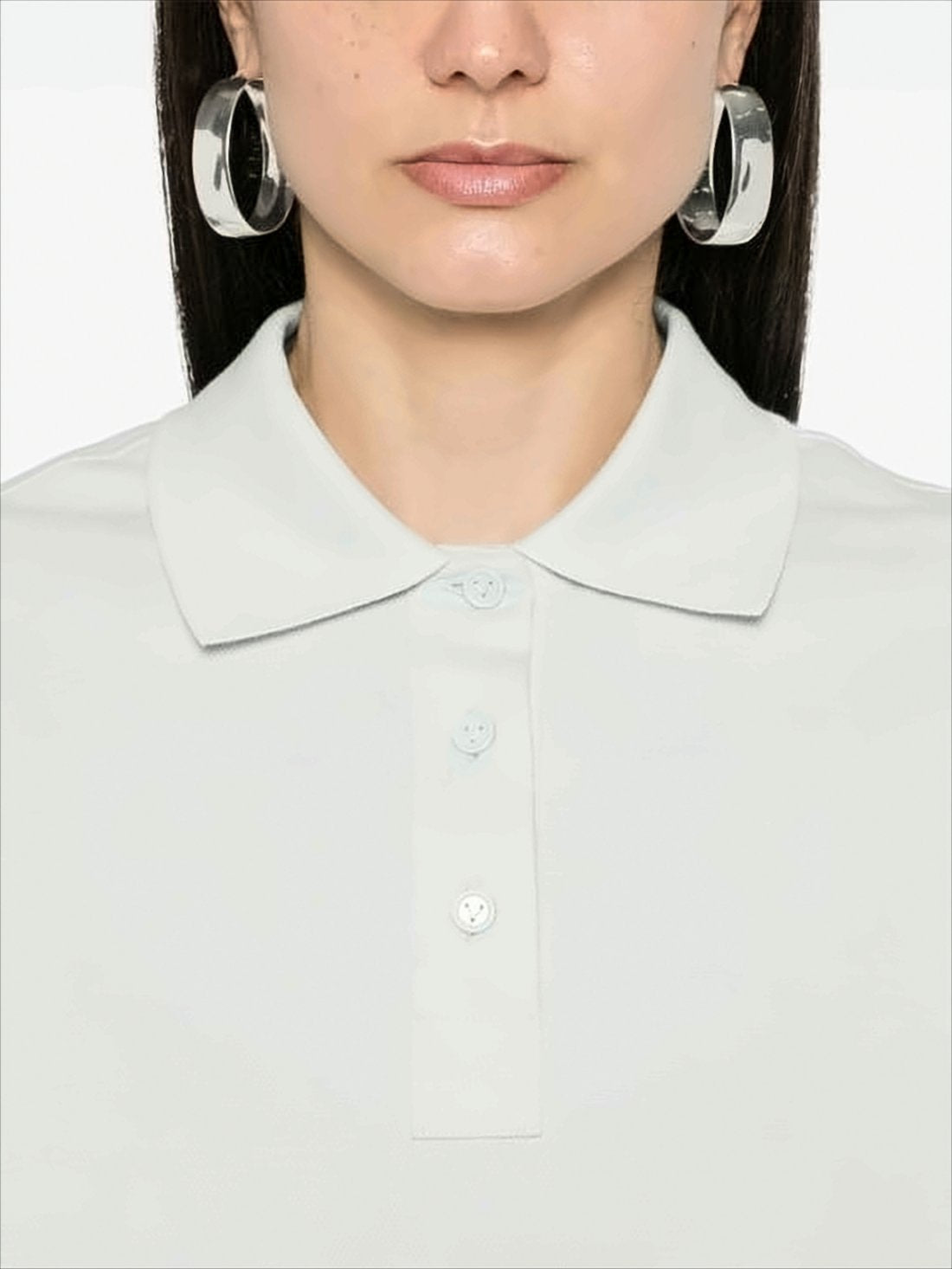 Cropped Polo Shirt with Classic Collar