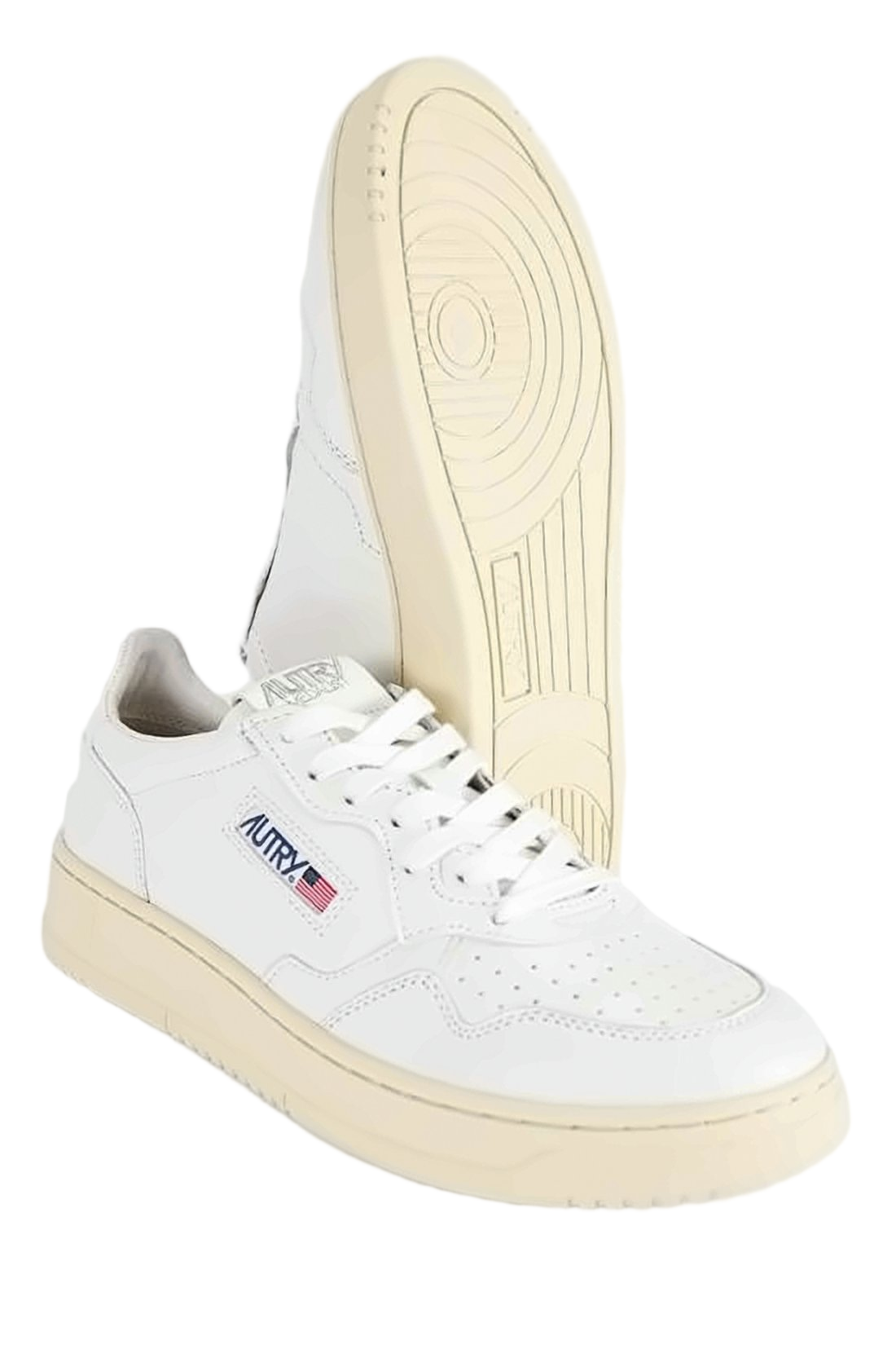 Minimalist Low-Top Sneakers with Perforated Detailing