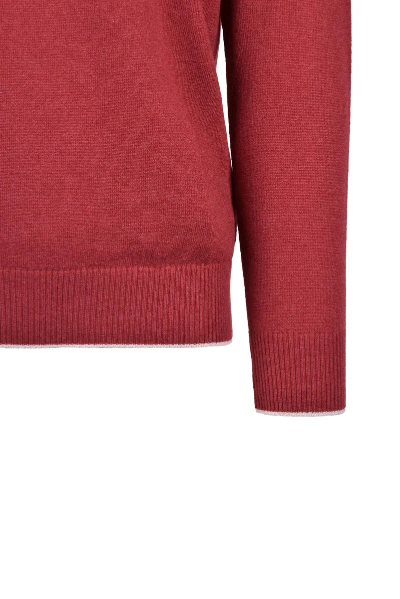 Crew Neck Pullover - Red