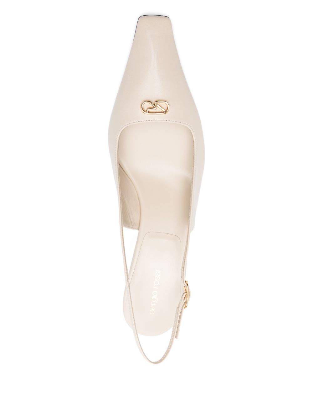 Pointed-Toe Slingback Pumps With Low Kitten Heel
