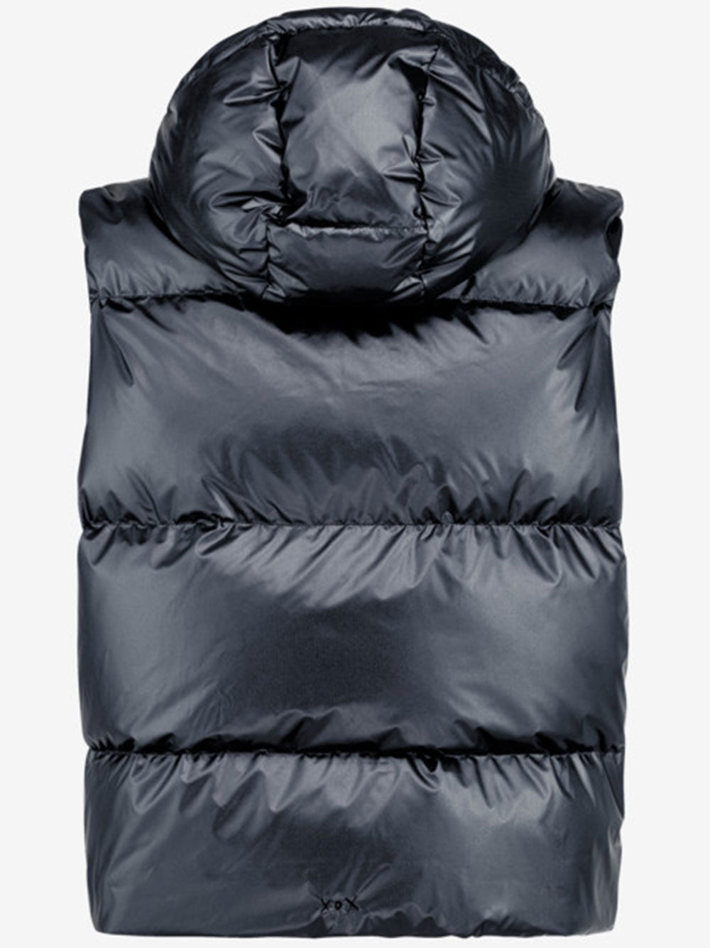 Black Daisy High-Shine Quilted Puffer Vest