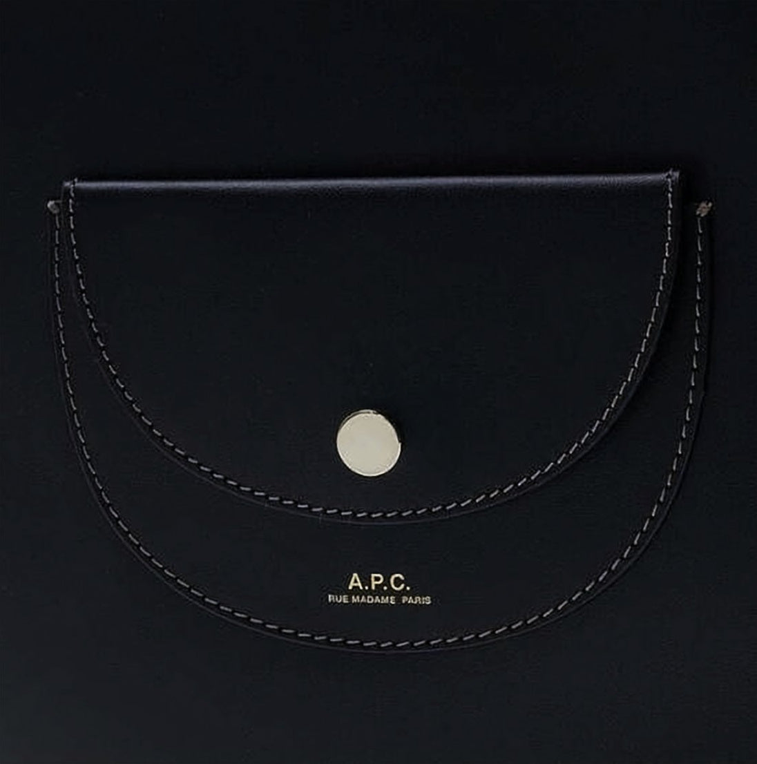 Half-Moon Black Calf Leather Shoulder Bag