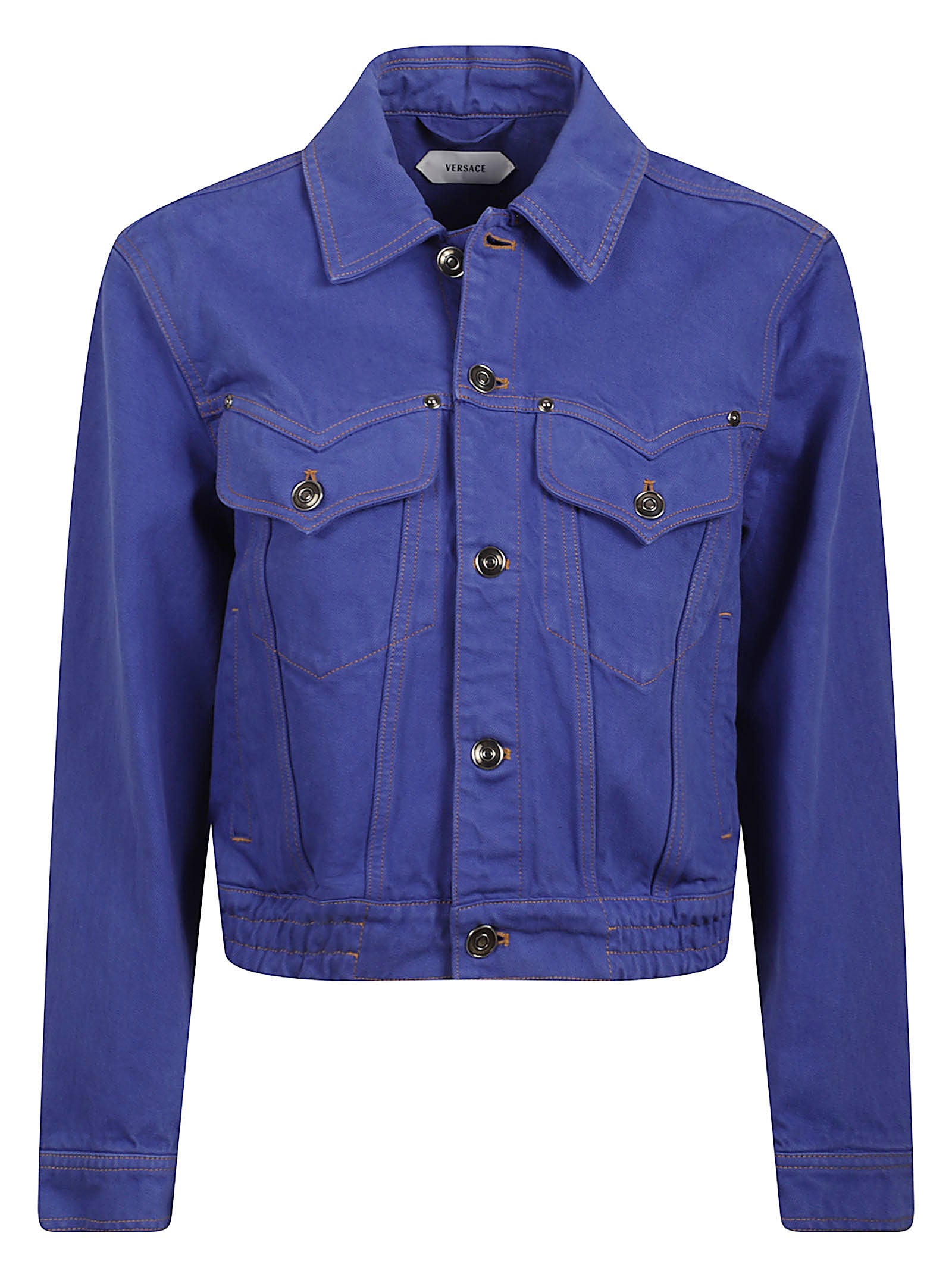Cropped Structured Jacket with Classic Collar and Flap Pockets