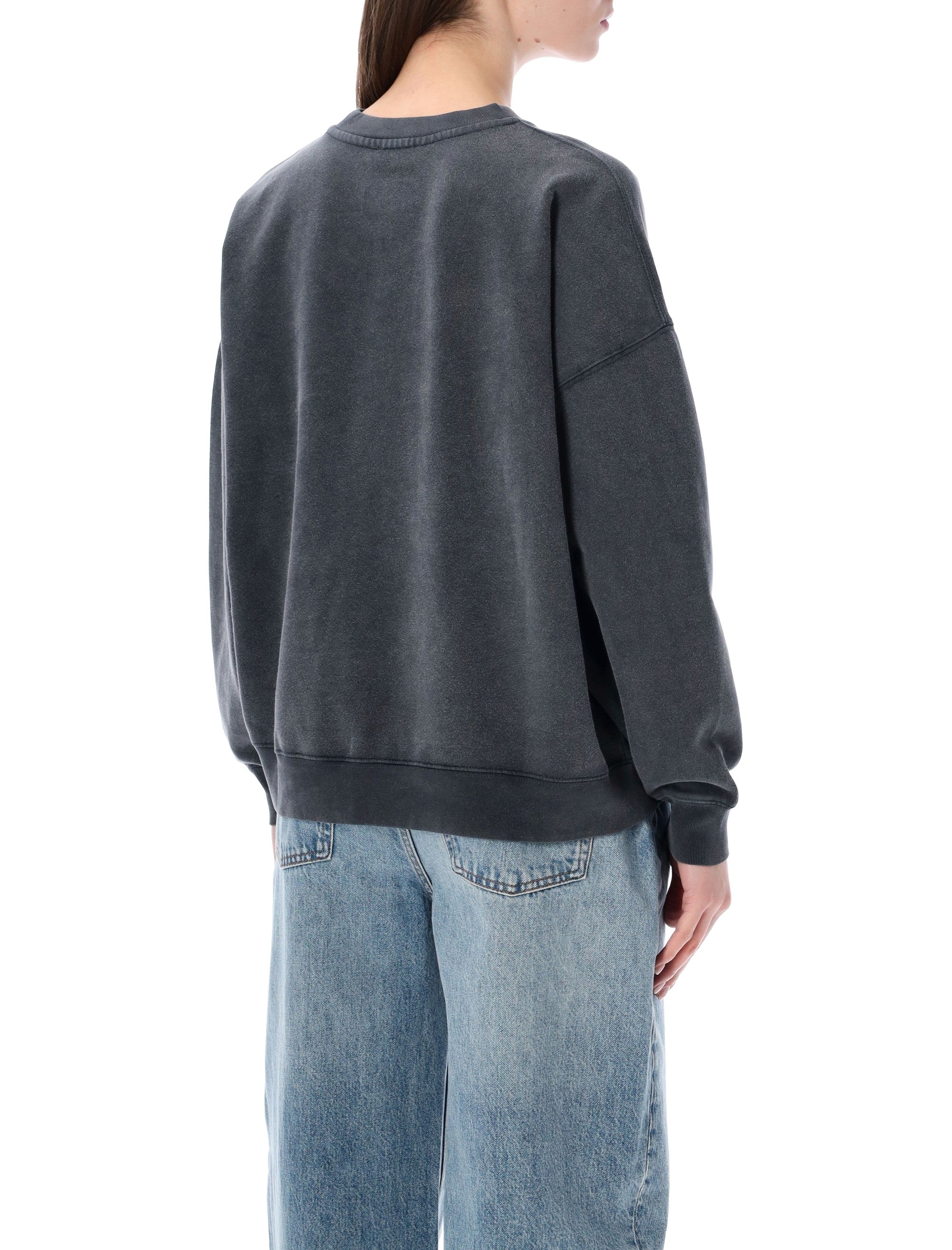 Miles Washed Black Cotton Sweatshirt