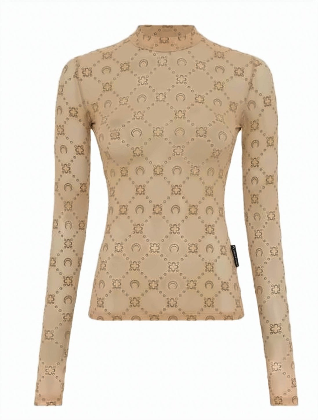 Fitted Long-Sleeve Top with Crescent Moon