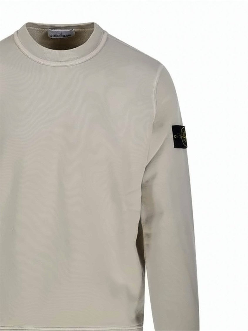 Long-Sleeve Crewneck Sweatshirt in Soft Plaster