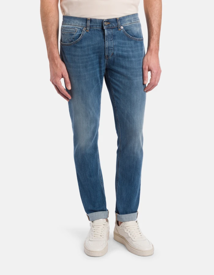 Classic Slim-Fit Jeans with Subtle Whiskering