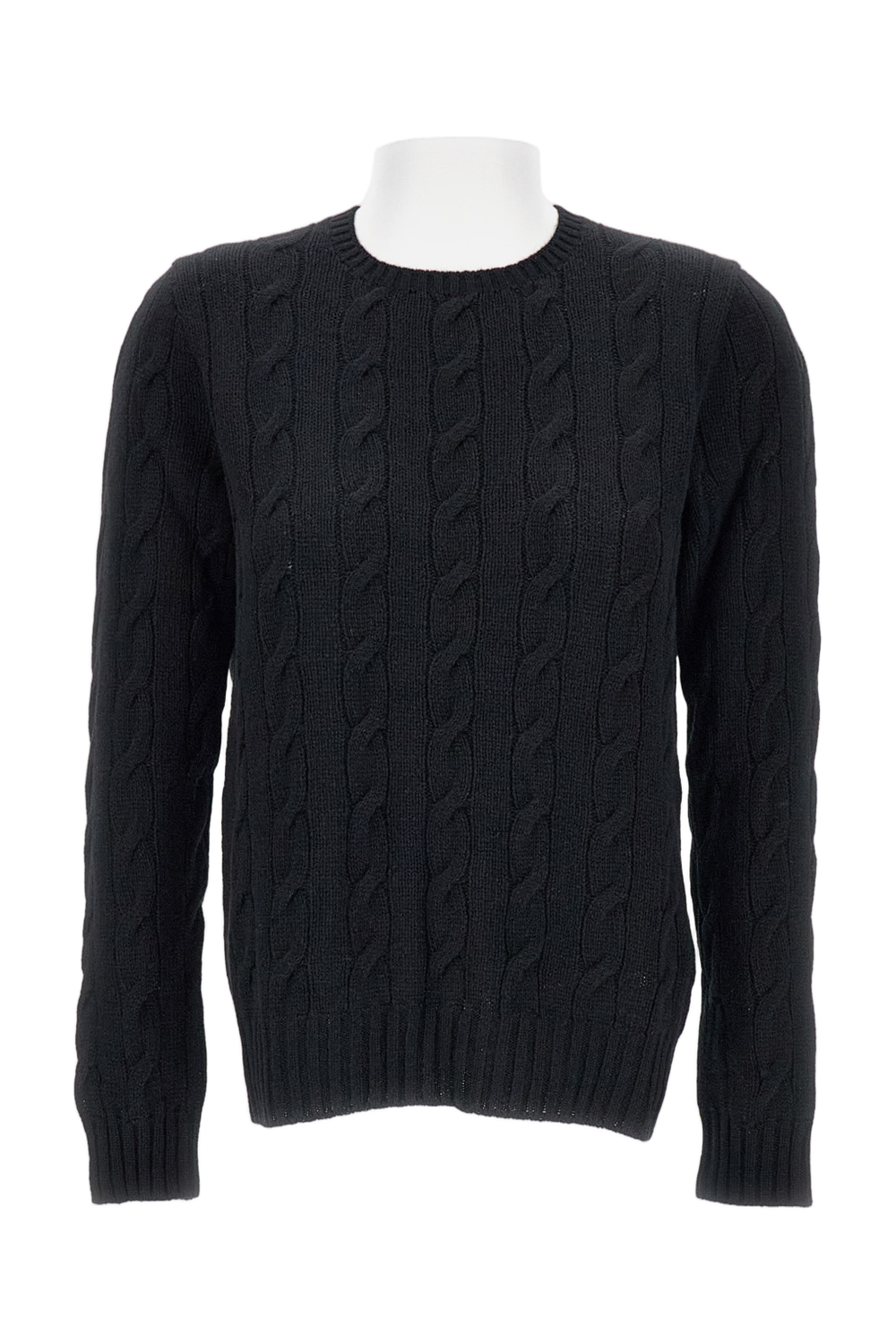 Cable Knit Cashmere Crewneck Sweater