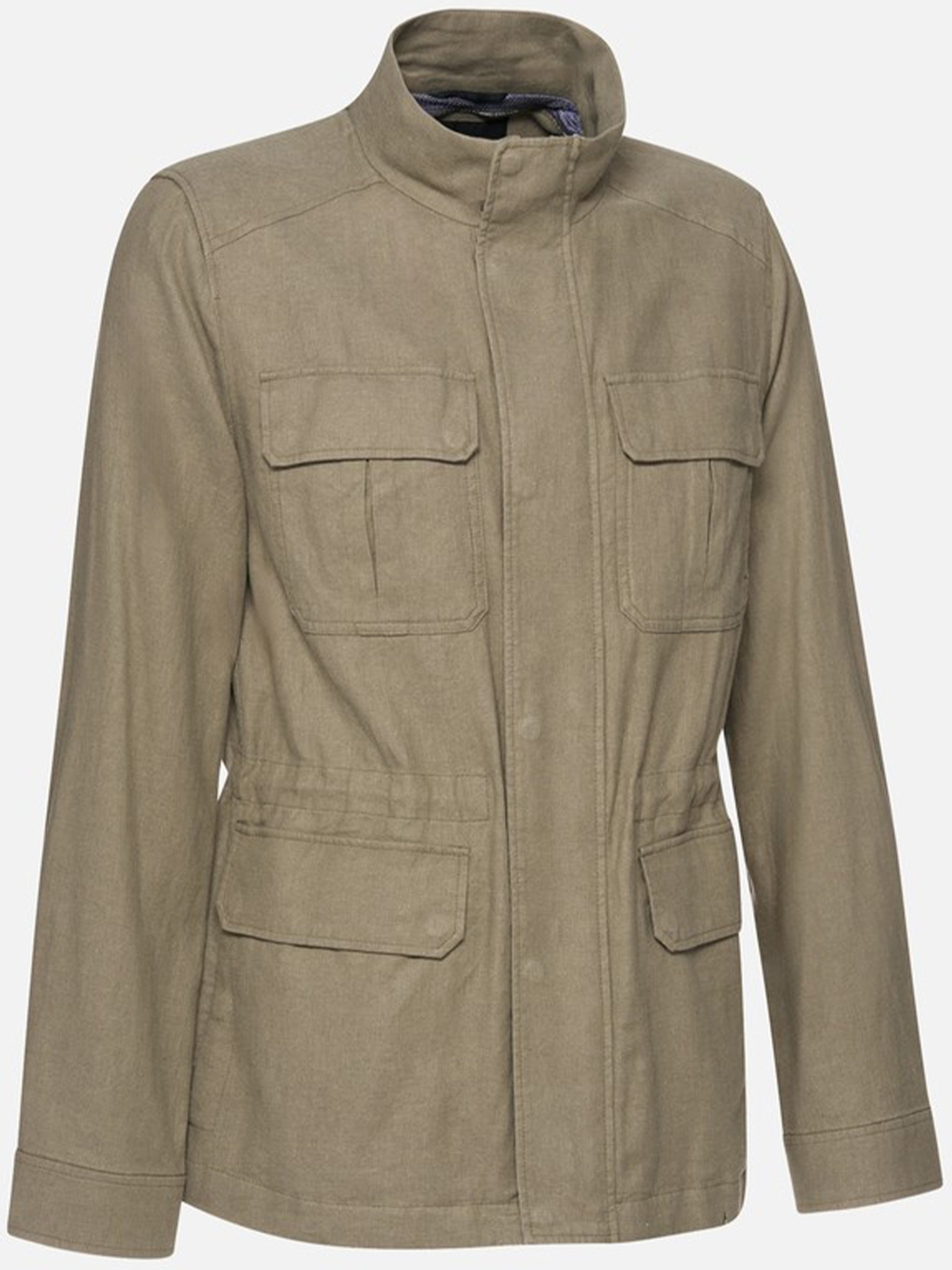 Brown Recanati Structured Cotton Utility Jacket