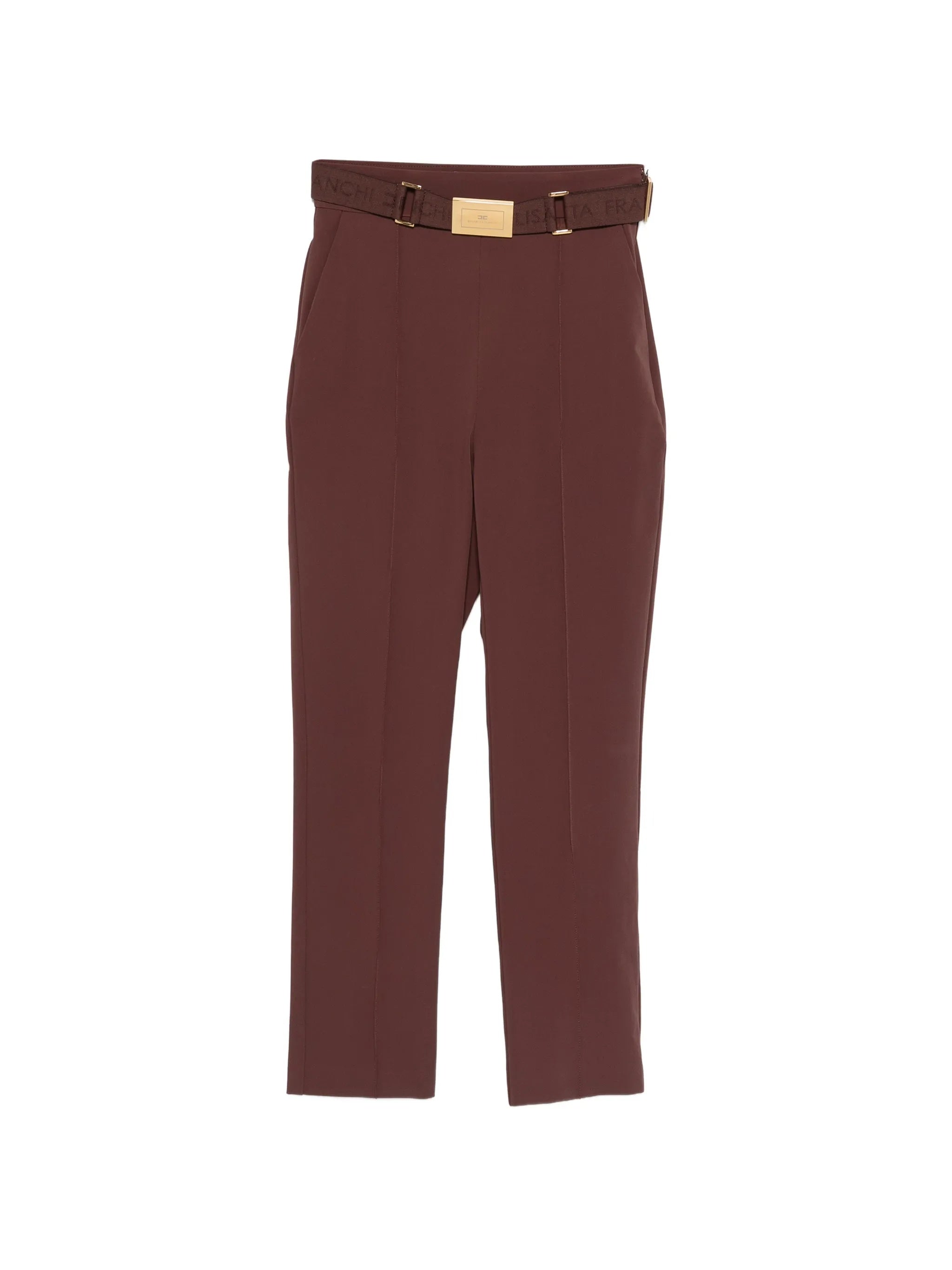 Cropped Tailored High Waist Belted Pants