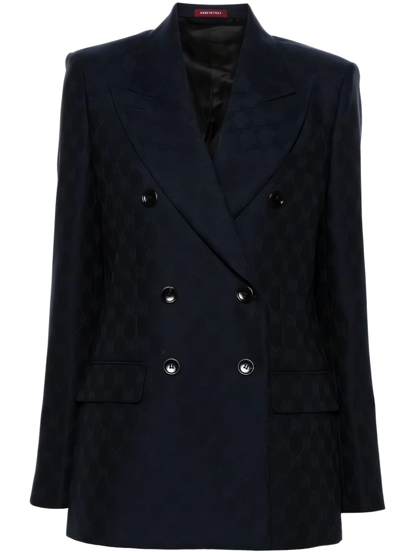 Double-Breasted Black Wool Jacket