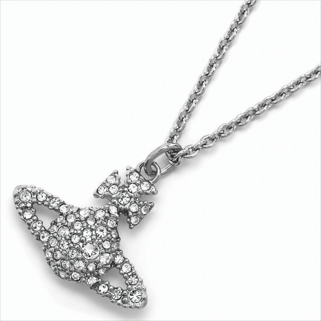 Silver Pendant Necklace with Orb and Cross Design
