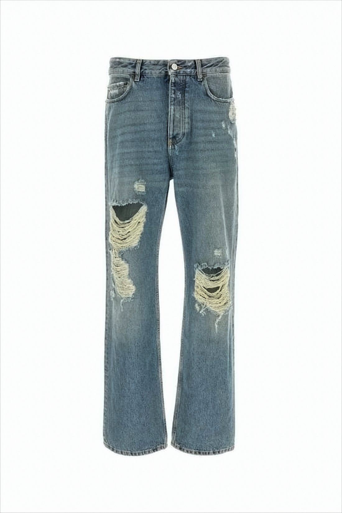 Distressed Blue Denim Pants
