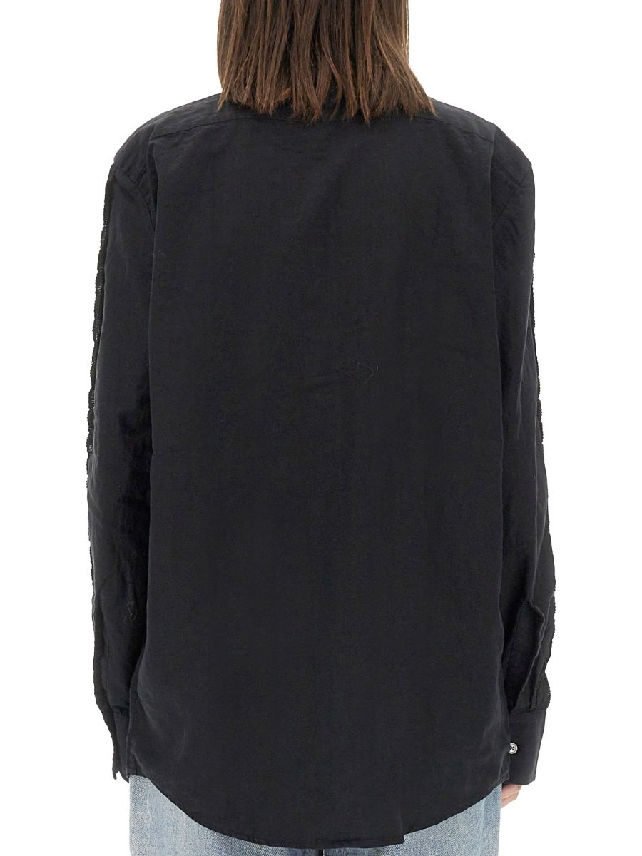 Long-Sleeved Black Casual Shirt
