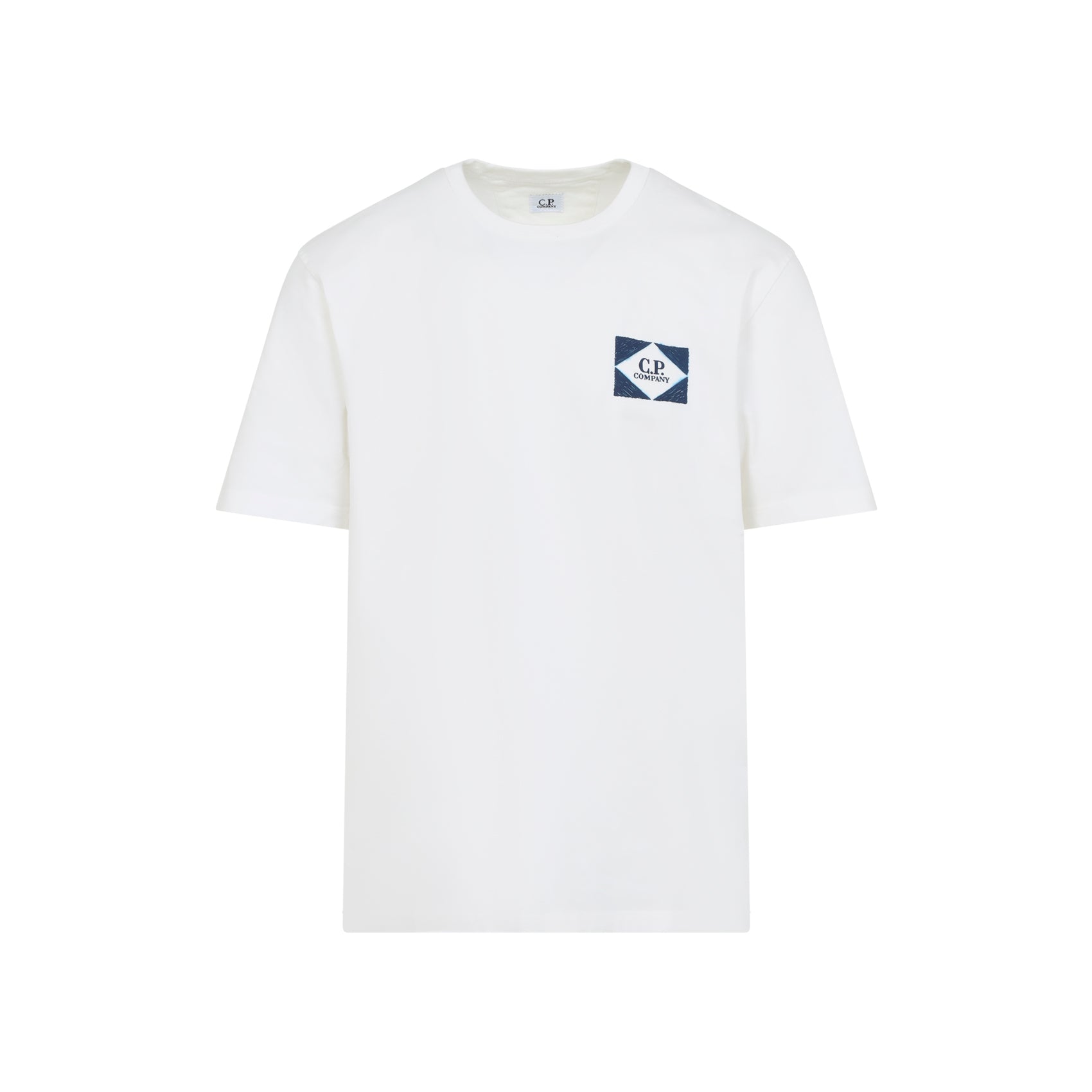 White Cotton T-Shirt with Graphic Print